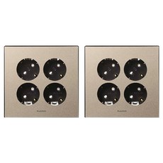 nano 電氣 Mono Gold 簡約黑 4孔嵌入式插座, 2個