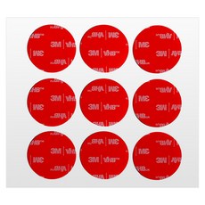 3M VHB 3M 超強力壓克力泡棉圓形透明雙面膠帶 9入, 2個