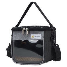 랜보어 소동물 윈도우 사각 이동가방 L, 그레이, 1개