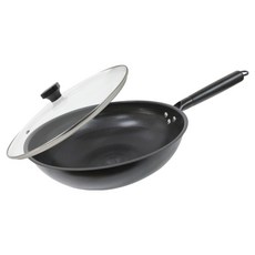 SILWA 西華 黑晶透不沾炒鍋 附鍋蓋, 32cm, 1套