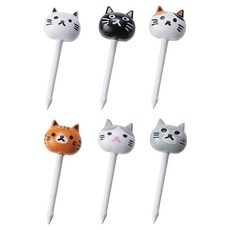 토루네 고양이 얼굴 도시락 픽 6종 세트 P3676, 1세트