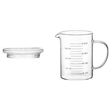 Edish 玻璃刻度量杯 玻璃蓋款, 1個, 350ml, 透明色