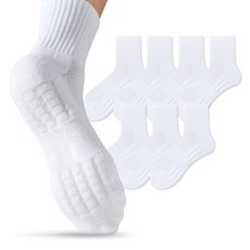 LONGRUN HABIT 三重緩衝中筒運動襪7雙組, 白色, 1套