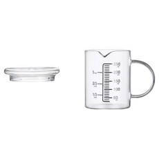 Edish 玻璃刻度量杯 玻璃蓋款, 1個, 250ml, 透明色