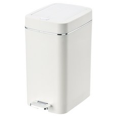 緩降雙開垃圾桶 15L, 白色