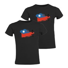 MI MI LEO 台灣製 國旗印花吸排T恤 T26 2件組, 黑色