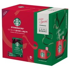STARBUCKS 星巴克 深度烘焙美式咖啡 冬季包 88g, 咖啡棒(80入) + 假日馬克杯(1入), 1個