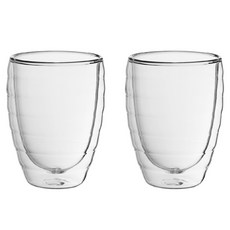 kela Cesena 雙層玻璃咖啡杯 螺紋 300ml, 透明色, 2個