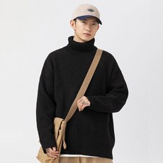Sunbit 男款 Node 素色日常休閒高領針織衫