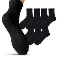롱런해빗 삼중 쿠션 중목 스포츠 양말 7켤레 세트, 블랙, 1세트 블랙, 1세트