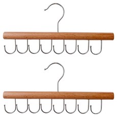 쥬롬 회전후크 다용도 모자 가방걸이, 내추럴 브라운, 2개