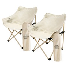 캠프빌리지 밀키웨이 접이식 캠핑의자 + 보관가방 세트, 아이보리, 2세트