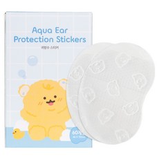 aguard 嬰幼兒耳朵防水貼紙 60入, 透明, 1個