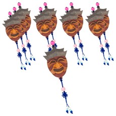 민화샵 미니 전통탈 키링 만들기 대감탈 S250069A, 혼합색상, 10개