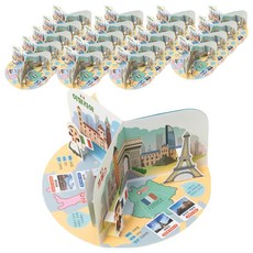 minhwashop 地標立體書製作 歐洲 S250056B, 混合顏色, 20個