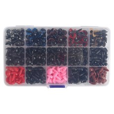 brandyarn 娃娃製作配件 眼睛/鼻子鈕扣組, 1套, 多色