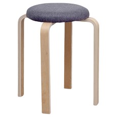 일상도구 화장대 원목 패브릭 스툴, 그레이, 1개