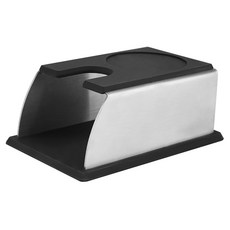 l-beans 不鏽鋼壓粉座/咖啡壓粉墊/轉角墊/填壓座/壓粉架/咖啡手柄支架, 1個, 黑色