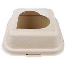 NAPKIN KOREA 漢堡愛心開窗容器 牛皮紙, 1個, 100入