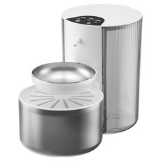 毛皇上 傾倒式寵物飲水機 不鏽鋼碗, 1個, 白色