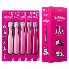 Bristik Ergo 1階段 幼兒牙刷 甜心粉 5件組, 混合色, 單品, 1套