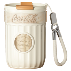 格濔保冷杯保溫杯 可口可樂聯名款 GE-CK23AW-B55, 1個, 400ml, 雪融白