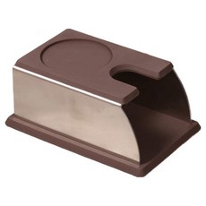 l-beans 不鏽鋼壓粉座/咖啡壓粉墊/轉角墊/填壓座/壓粉架/咖啡手柄支架, 1個, 棕色