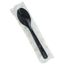 NAPKIN KOREA 高強度一次性湯匙 獨立包裝 黑色 170mm, 1500入, 1盒