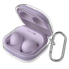 SINJIMORU 防變色TPU保護殼 + 登山扣, 1個, 透明色, 適用於Galaxy Buds FE/Buds 2/Buds Pro/Buds 2 Pro/Buds Live