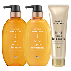 PANTENE 潘婷 奇蹟系列洗護髮套組 橘罐 深層保濕洗髮精440ml + 護髮乳440ml + 髮膜125g, 1套