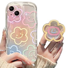 케이스틱 컬러풀 플라워 젤리 휴대폰 케이스 + 스마트톡 세트