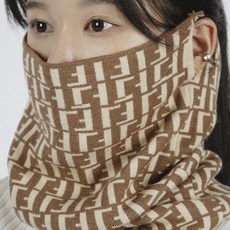 JECO Zersona 超薄多功能圖案耳掛式脖圍, 棕色E, 2個