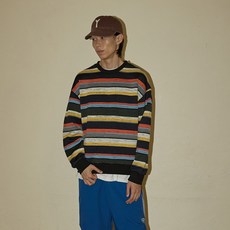 CAMEL WORK 男女通用 NO 266 90 S 多色條紋針織衫