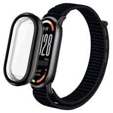 SPACE SHIELD 小米手環10 Premium 單色運動錶環錶帶 + 全包覆保護殼 2合1套組, 黑色(錶帶), 黑色(保護殼), 1套