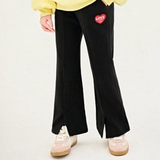 JELISPOON 兒童水貂絨開衩喇叭褲