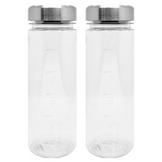 Blueva 刻度標示Tritan金屬蓋便攜水瓶, 2個, 500ml, 銀色