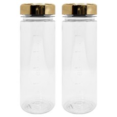 Blue Bar 刻度標示 Tritan 金屬蓋便攜水瓶, 2個, 500ml, 金色
