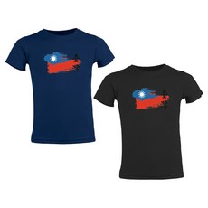 MI MI LEO 台灣製 國旗印花吸排T恤 T26 2件組, 黑色 + 深藍色