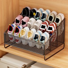 鞋櫃收納整理架, 黑色, 3層