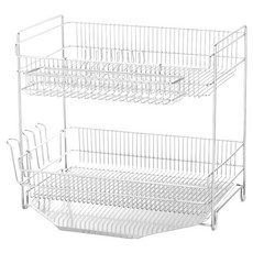 리빙제이 리얼 올스텐 304 자이언트 특대형 식기 건조대, 2단, 실버, 1개