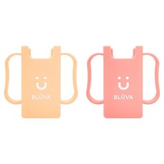 블루바 유아용 미니팩 홀더컵 2종 세트, 스킨, 핑크, 1세트