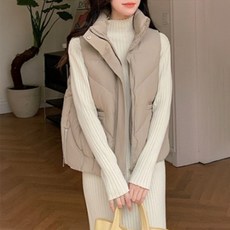 I'M MONG 女款 基本版型 菱格紋 高領 拉鍊背心 R5W103