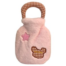 Fallincell 附把手外罩保暖熱水袋 粉紅色, 1個