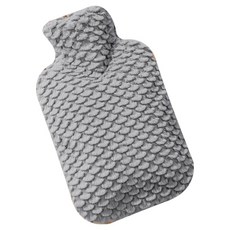 Kyhome 毛絨註水熱水袋/保暖冰敷袋 灰色 1L, 1個