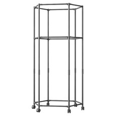 Roylife 善用空間六角2層掛衣架, 黑色