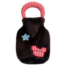 Paulincell 附把手保護套保溫熱水袋 黑色, 1個