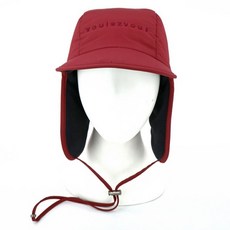 VoulezVous Looks 菱格絎縫鋪棉戶外護耳帽, 酒紅色