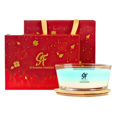 上手家居 白噪音香氛蠟燭禮盒/香薰蠟燭/芳香蠟燭/精油蠟燭/蠟燭香氛, 青色, 麝香