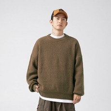 Seonbit 男款圓領休閒針織衫