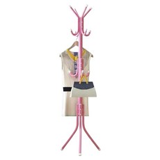 Roy 金屬框架立式衣架 12掛鉤 32 x 175 cm, 經典粉